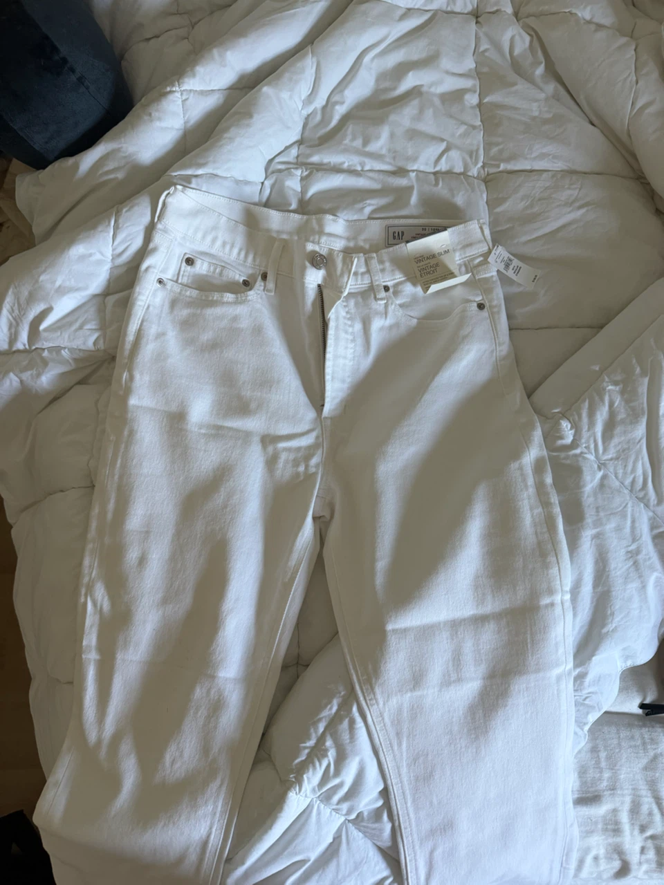 GAP Vintage Slim High Rise Jeans - White - Size 30 - photo 5