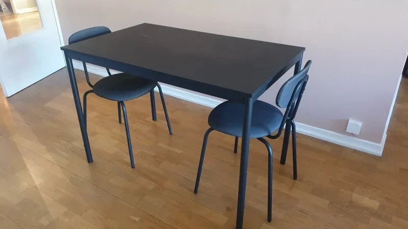IKEA Dining table in black with 2 chairs