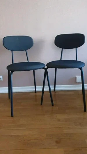 IKEA Dining table in black with 2 chairs - photo 3