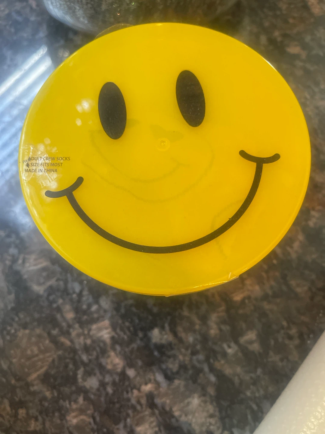 Yellow Smiley Face Adult Crew Socks