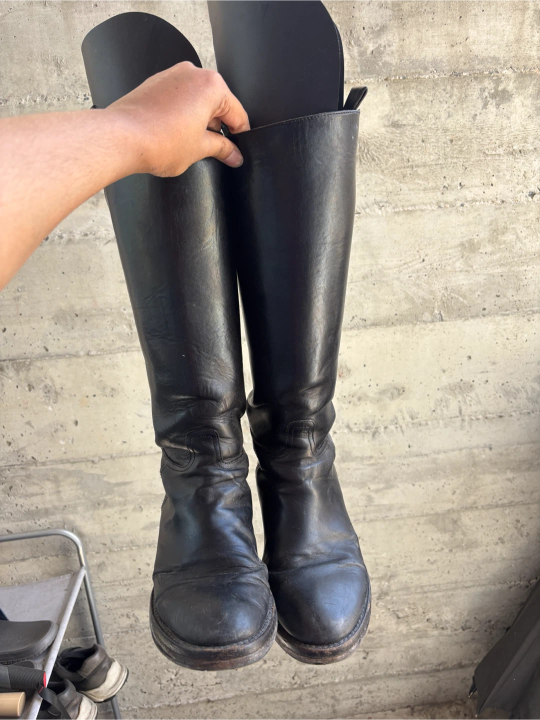 Black Leather Riding Boots