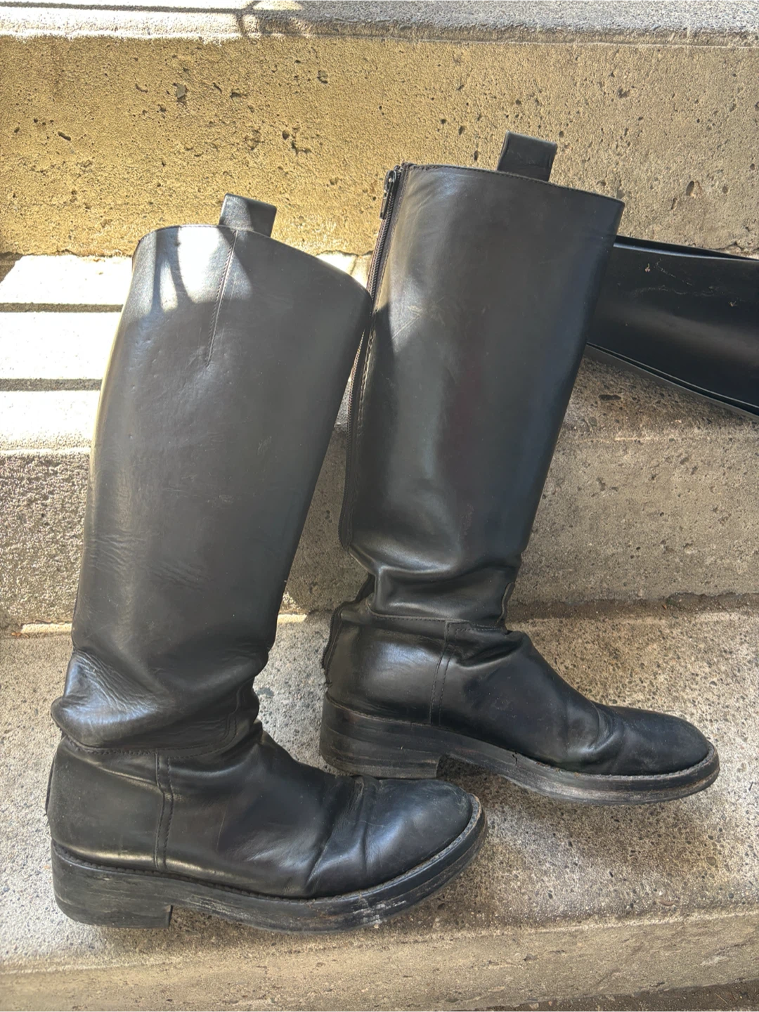 Black Leather Riding Boots - photo 5