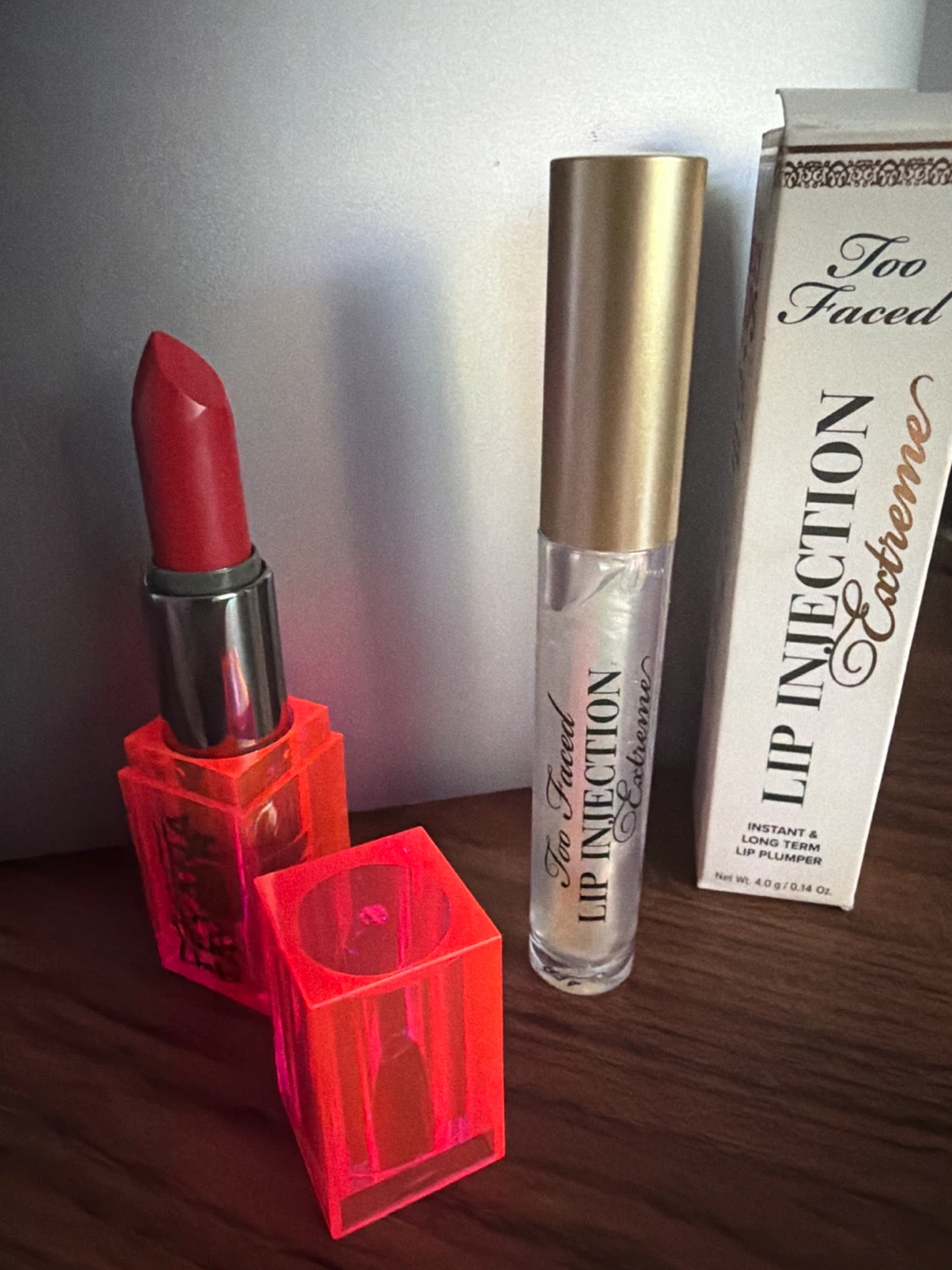 Too Faced Lip Plumper & MAC lipstick