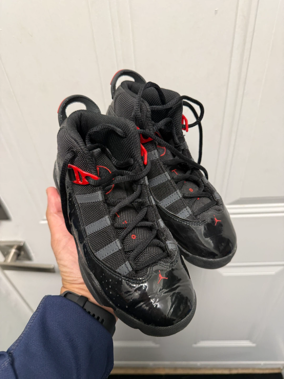 Nike Jordan 6 Rings Black Red Toddler Shoes