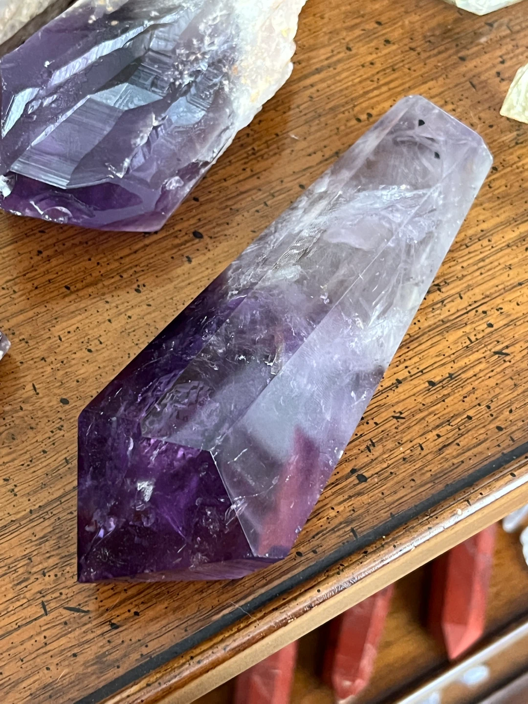 Polished Amethyst Crystal Wand, Deep Purple Crystal