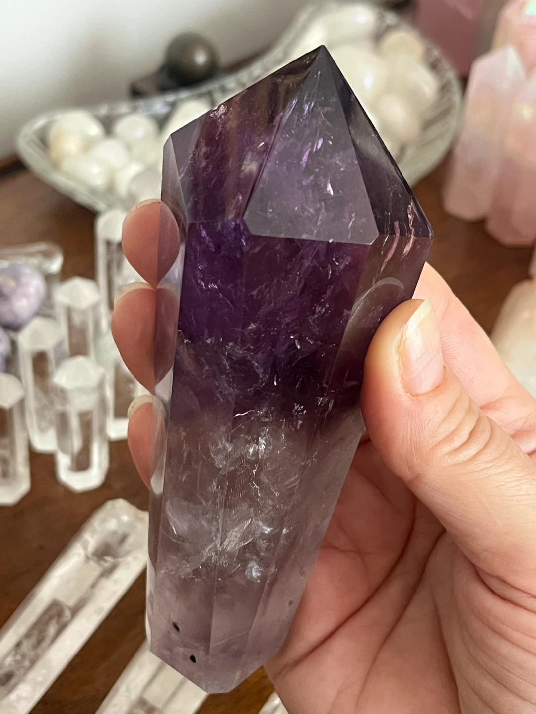 Polished Amethyst Crystal Wand, Deep Purple Crystal - photo 2