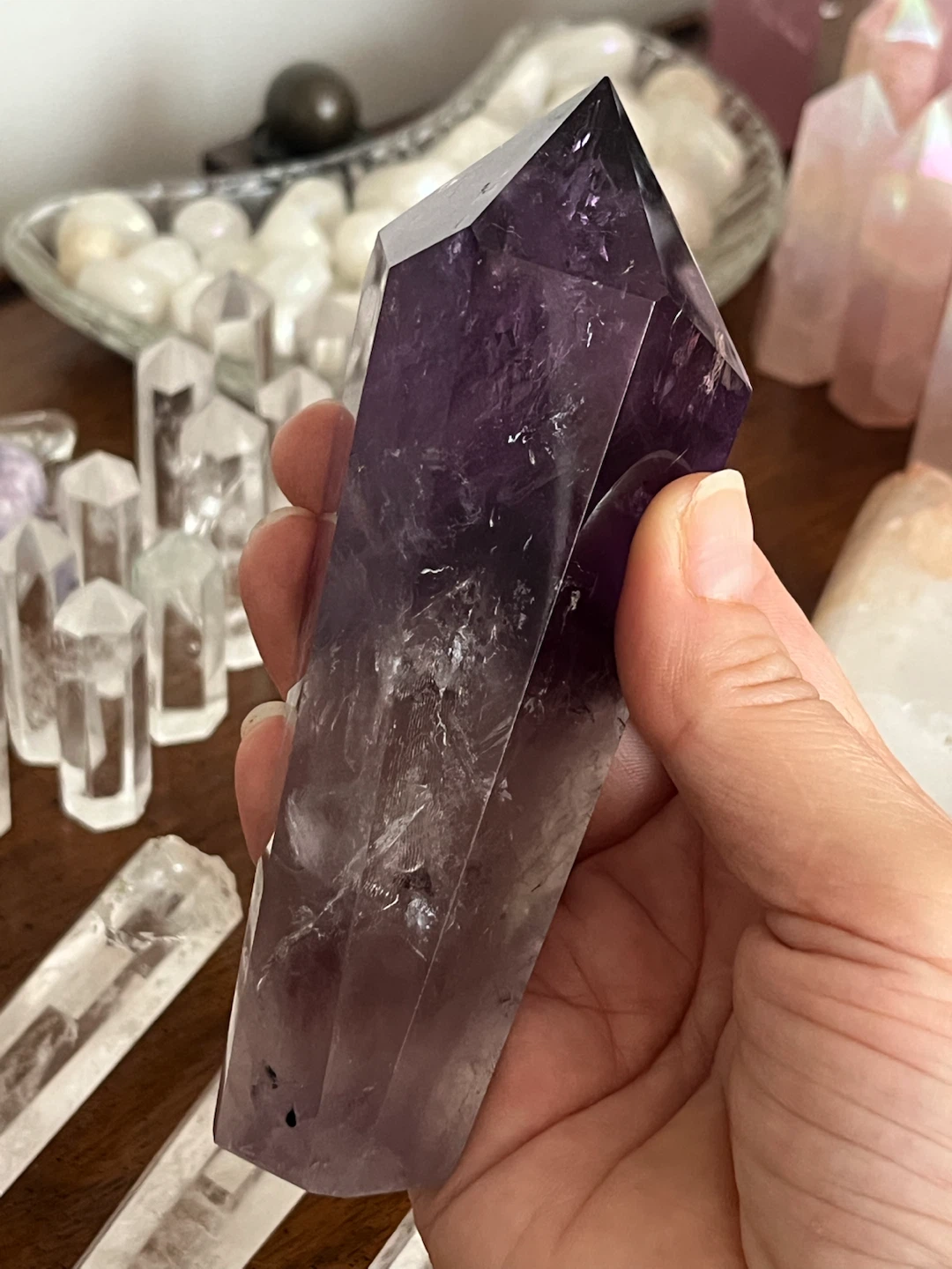 Polished Amethyst Crystal Wand, Deep Purple Crystal - photo 3