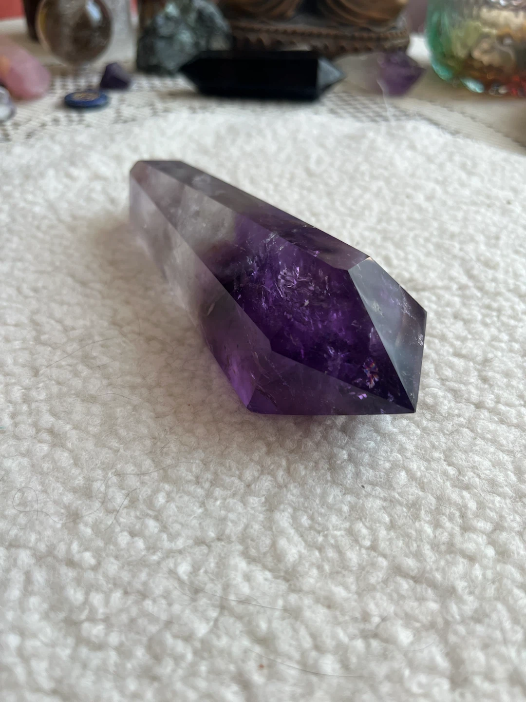 Polished Amethyst Crystal Wand, Deep Purple Crystal - photo 5