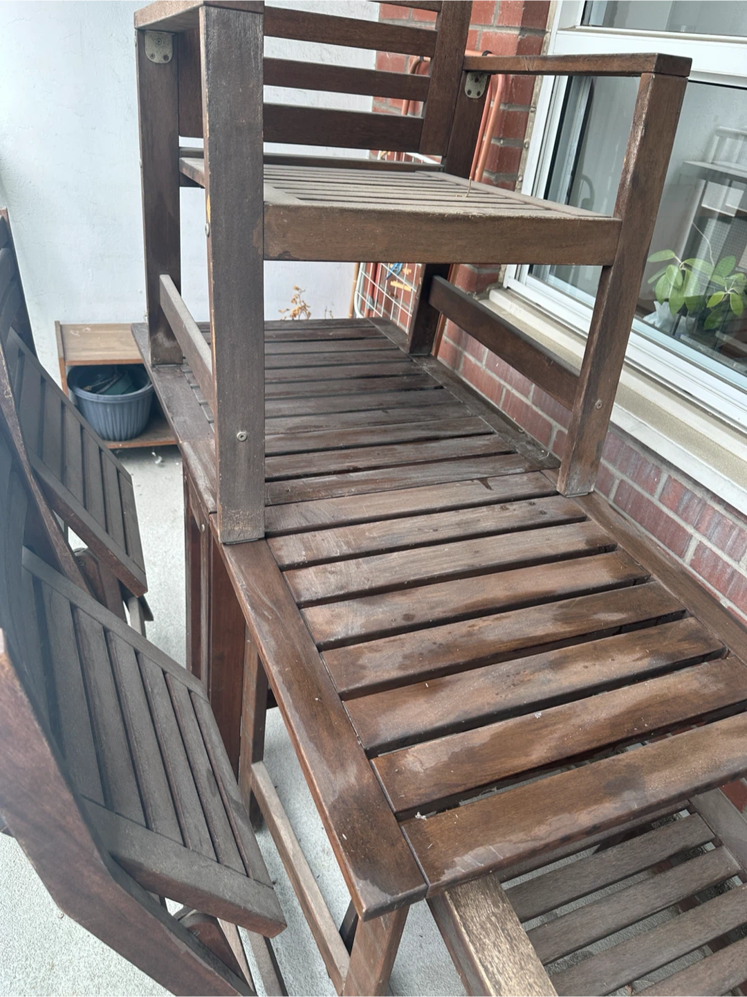 Wooden Balcony Table and Chairs Set