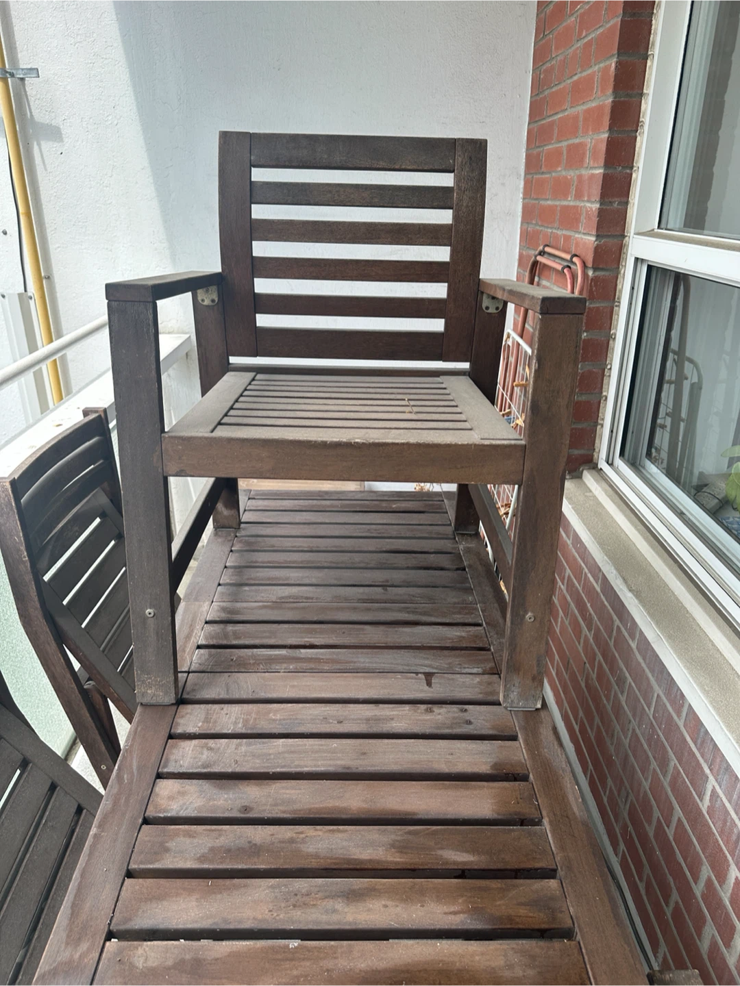 Wooden Balcony Table and Chairs Set - photo 2