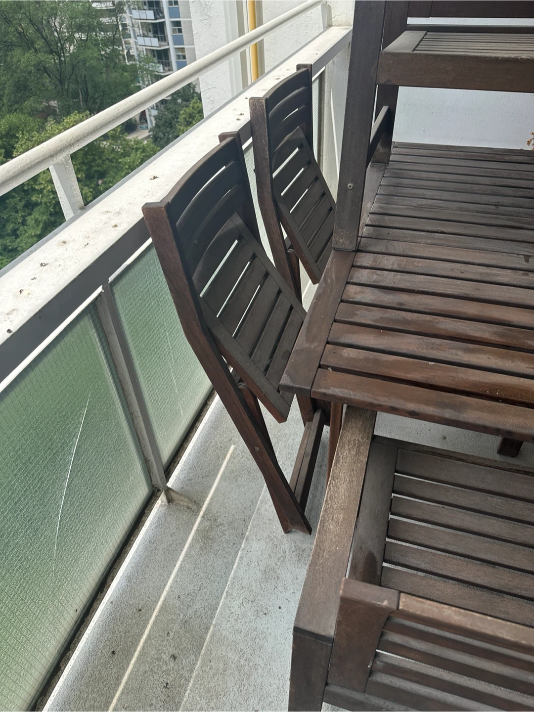 Wooden Balcony Table and Chairs Set - photo 4