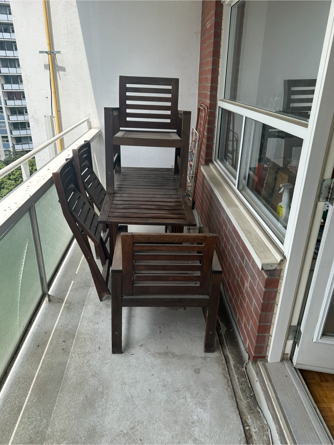 Wooden Balcony Table and Chairs Set - photo 5