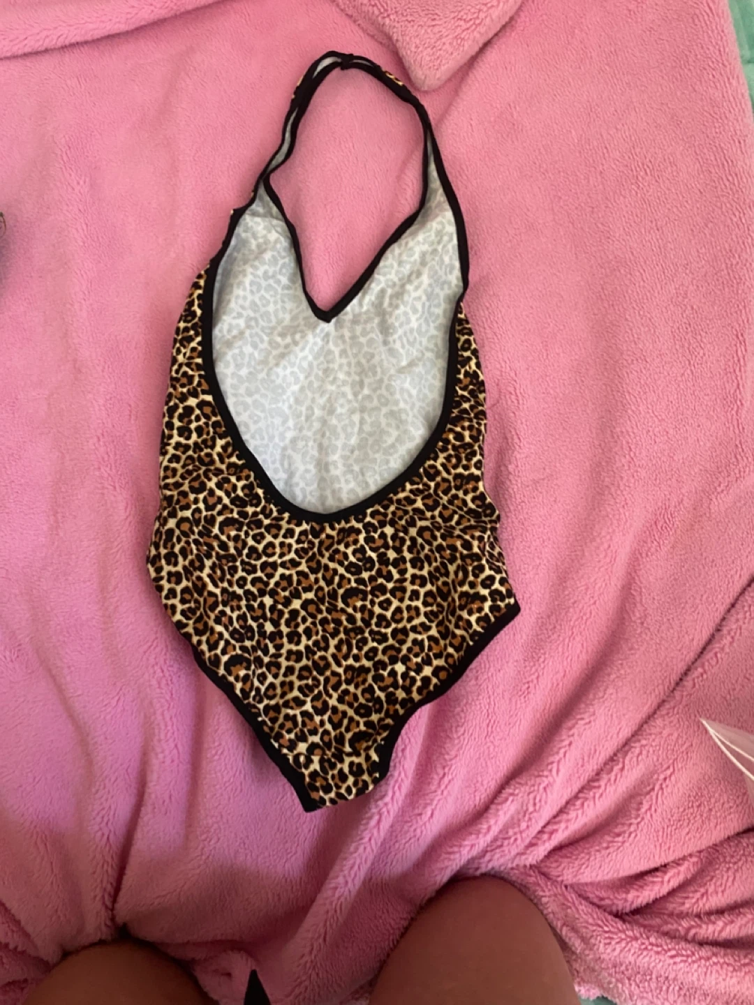 American apparel leopard halter bodysuit size small - photo 2