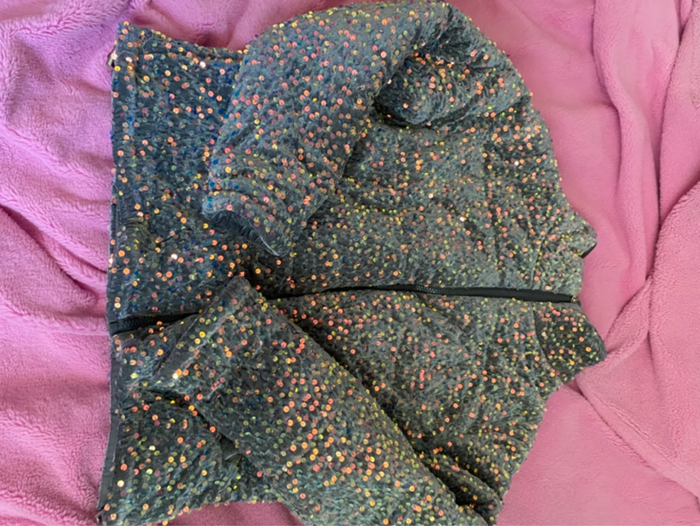 Sequin Puffer Jacket, brand new size large
