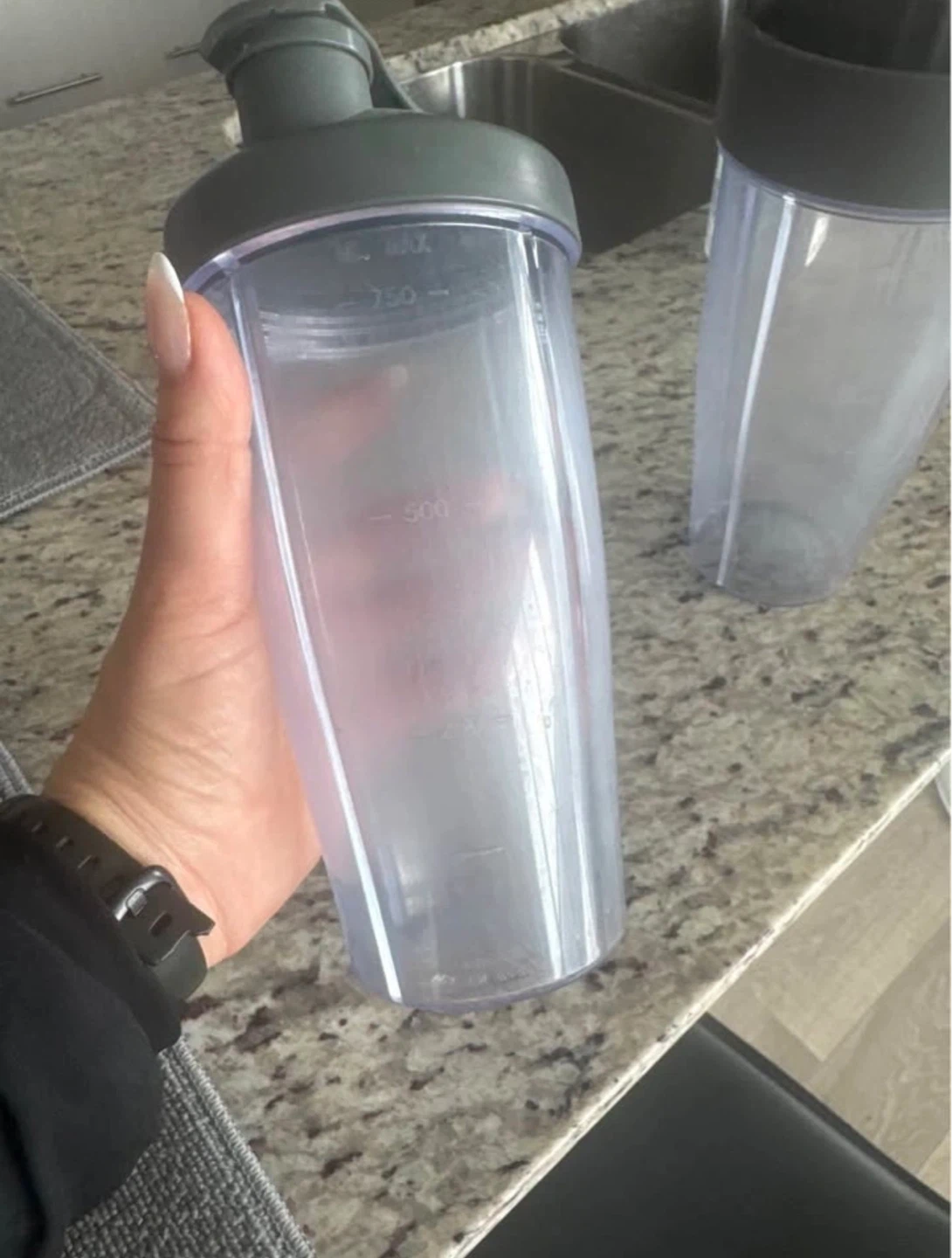 Grey Plastic Shaker Bottle with Lid - photo 2