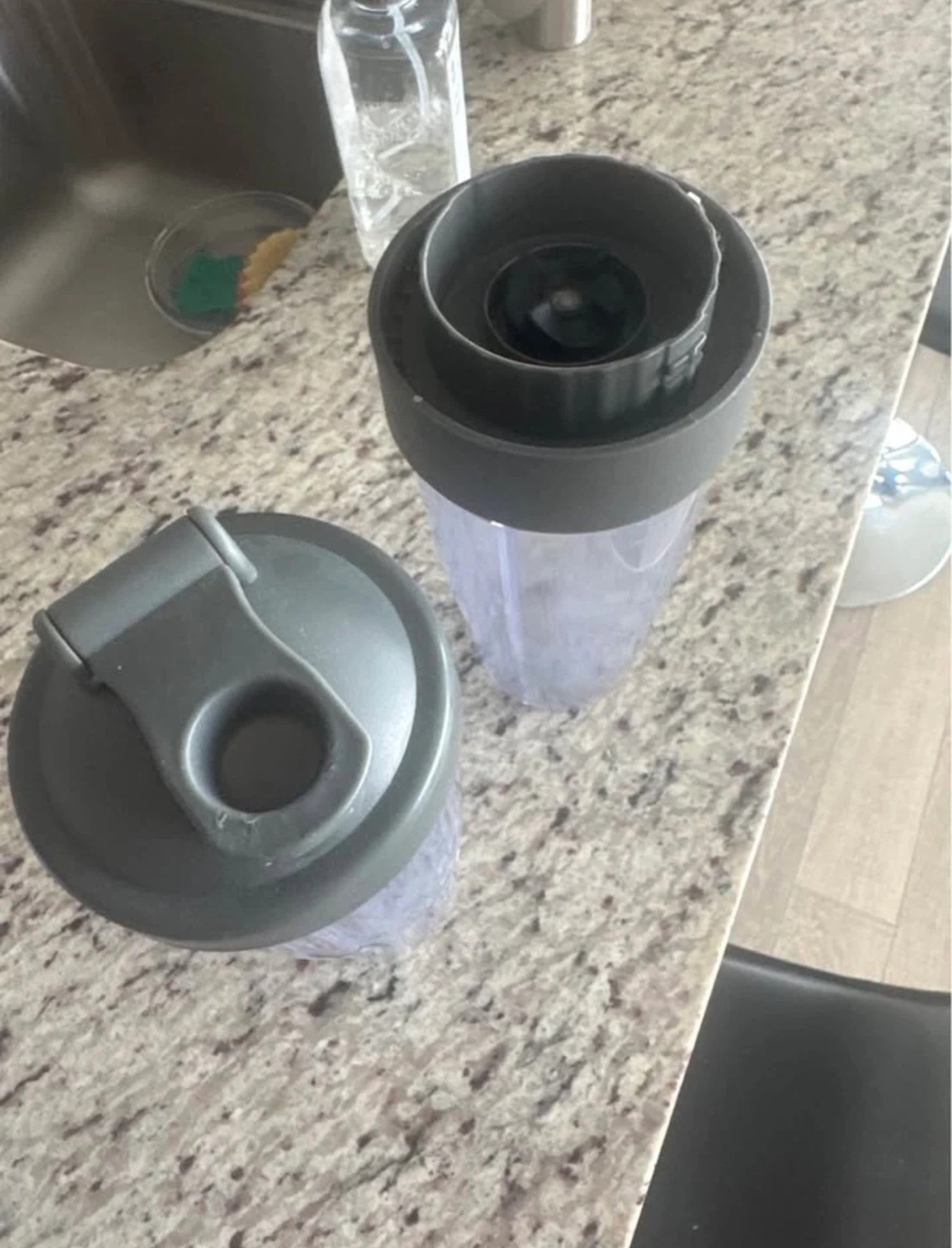 Grey Plastic Shaker Bottle with Lid - photo 3
