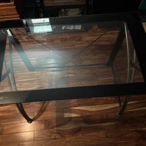 Glass Top Coffee Table with Black Frame