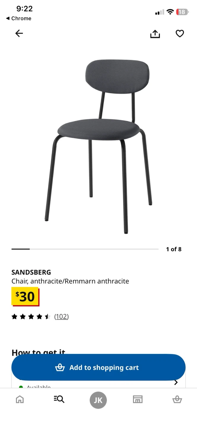 Sandsberg Chair, Anthracite