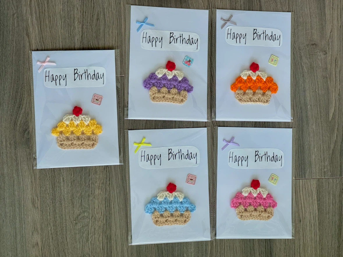 On Sale! !! - Crochet greeting cards Happy Birthday