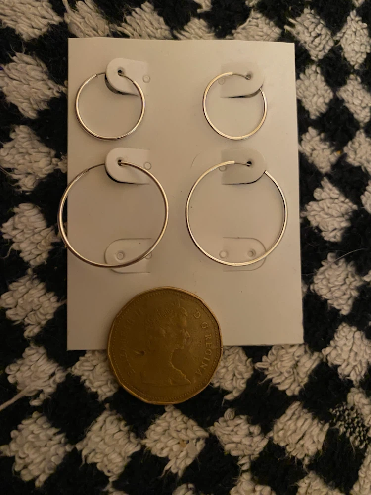 Silver hoop earrings - photo 2