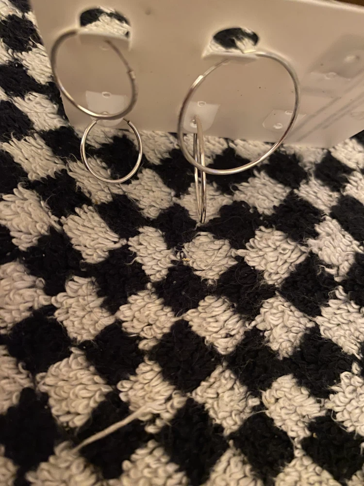 Silver hoop earrings - photo 3