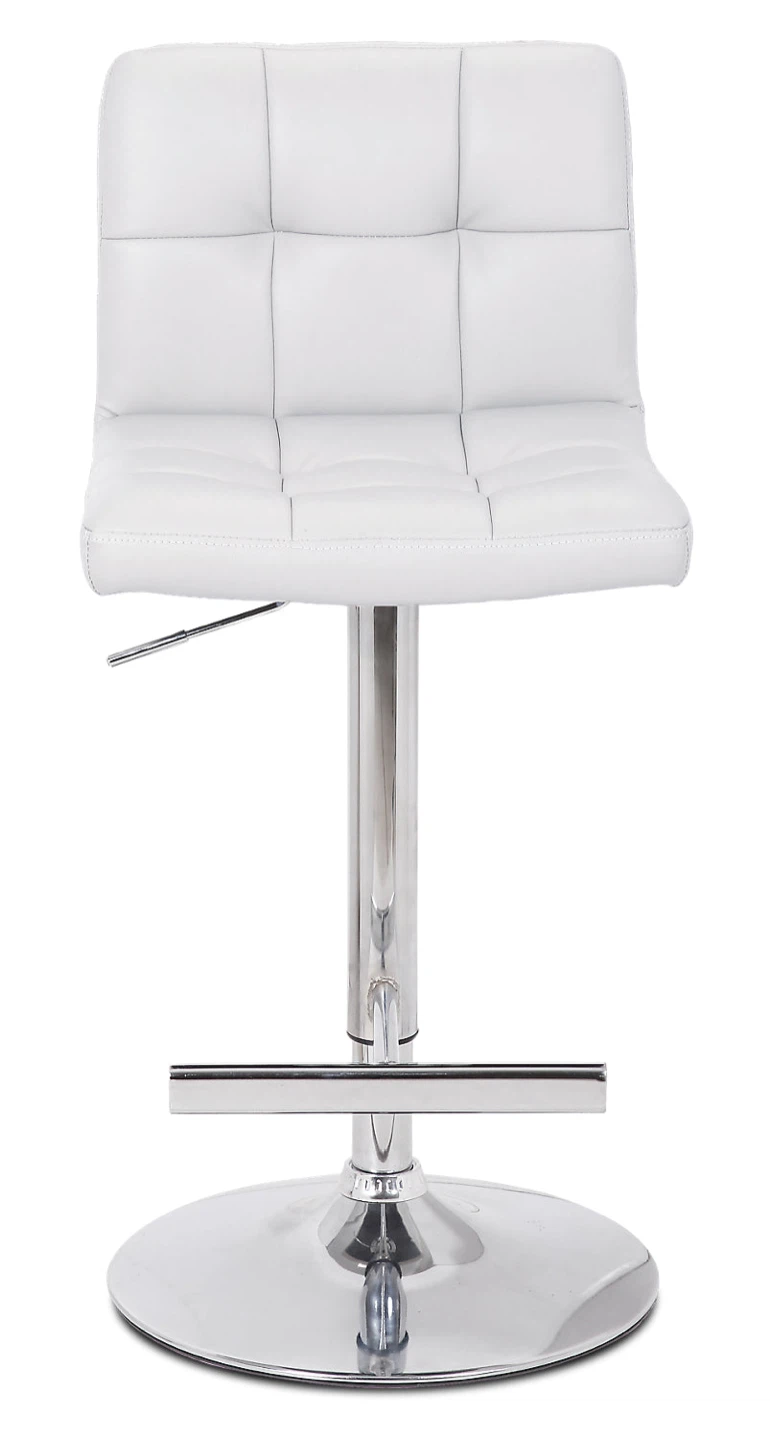 Set of 4 Cruz White Bar Stools – Swivel & Adjustable Height