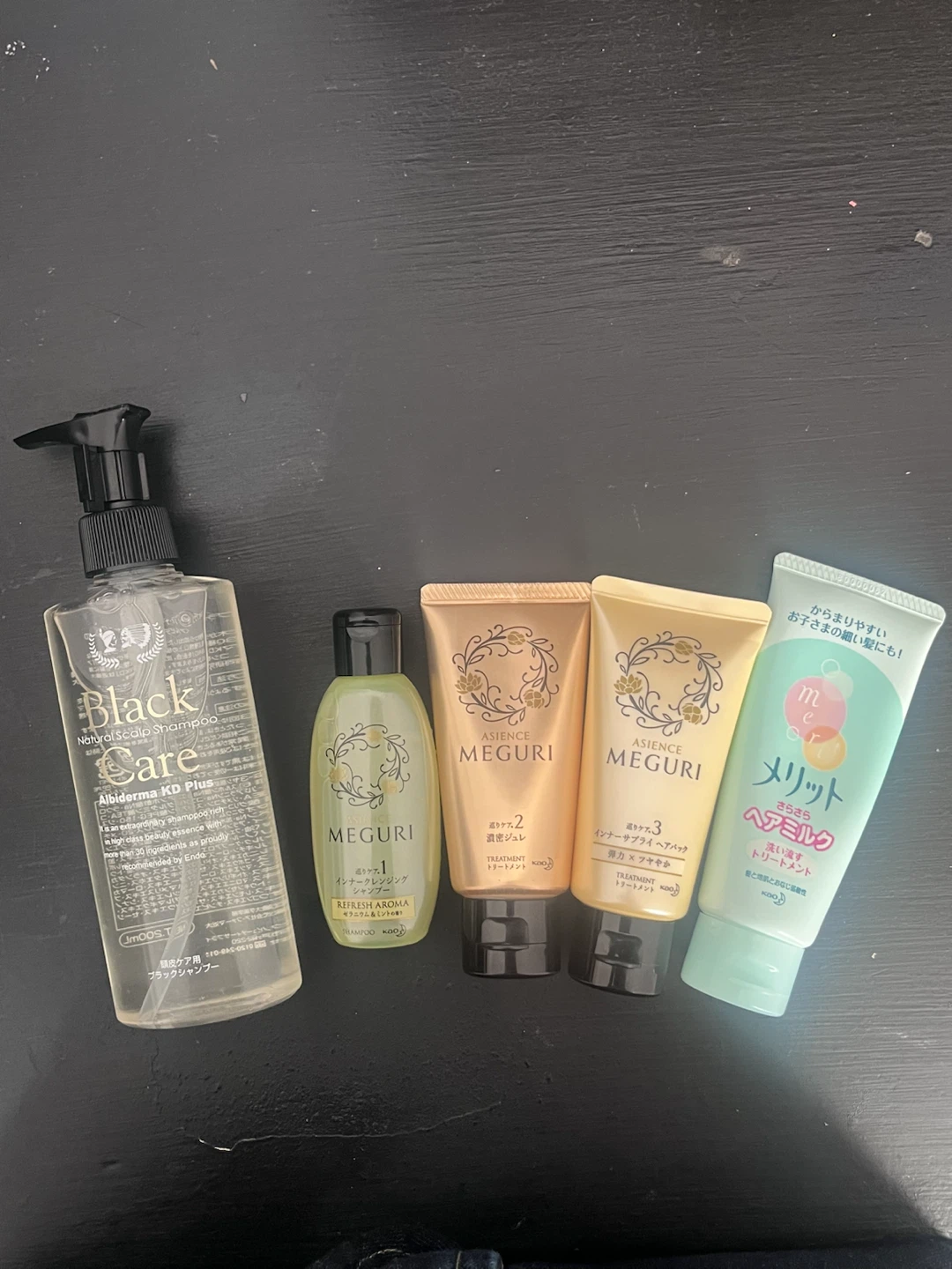 Japan Hair Care Bundle - Shampoo, MEGURI 3pc Set, Merit