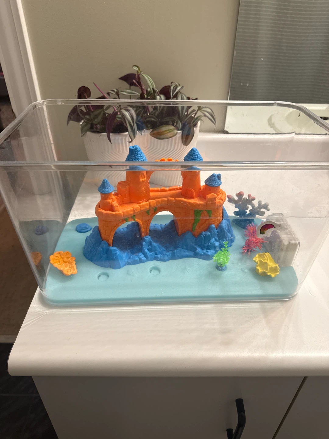 Kids Fish Tank with Castle Decor
