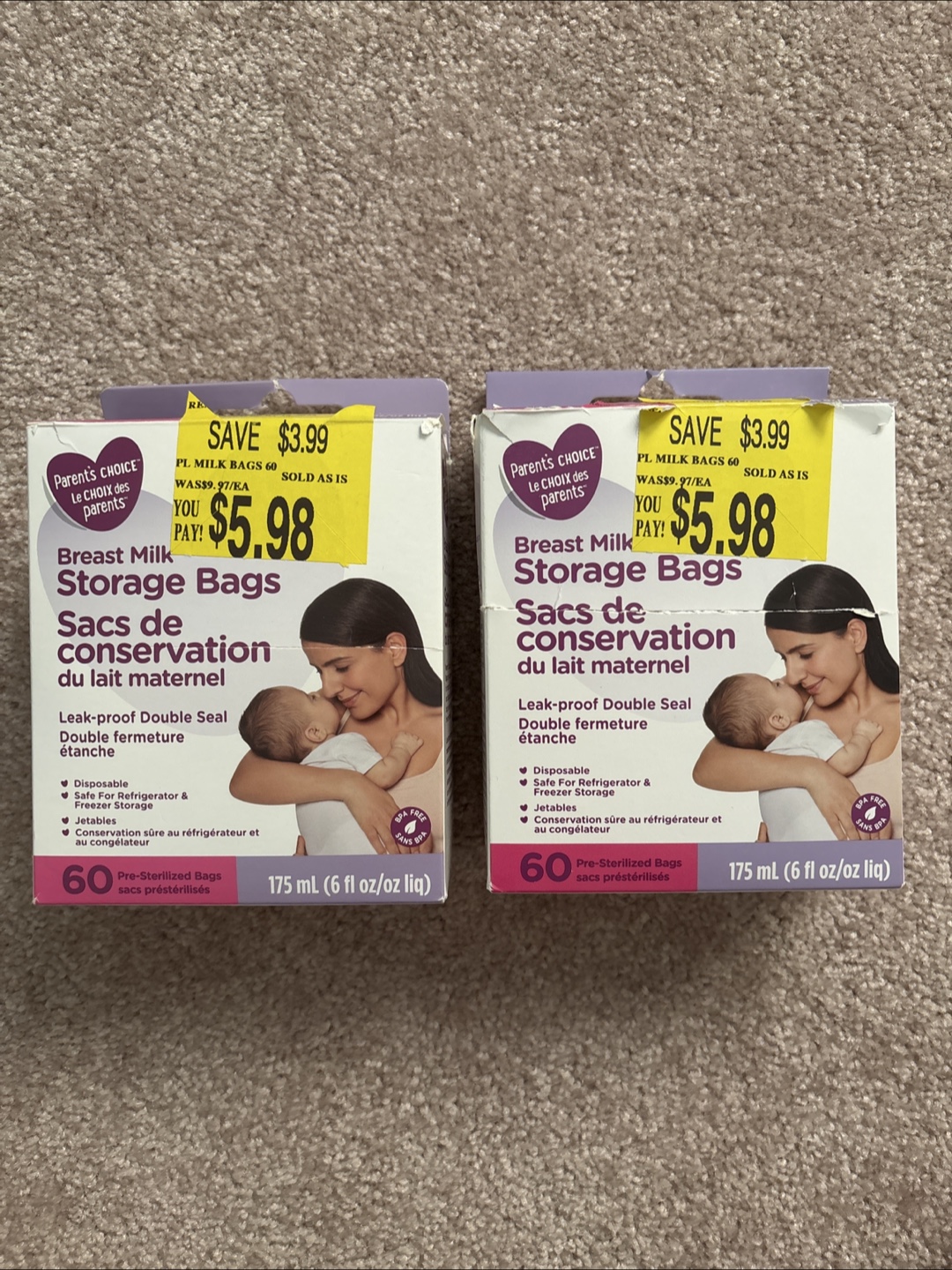 Parent's Choice Breast Milk Storage Bags - 60 Count