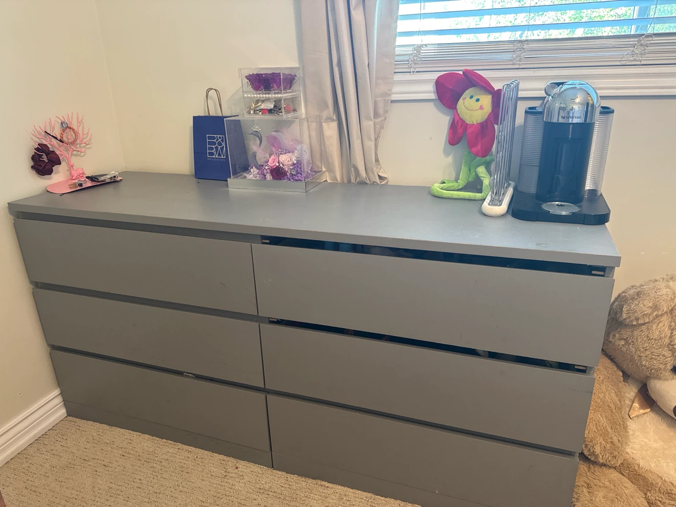 Ikea Grey 6-Drawer Dresser