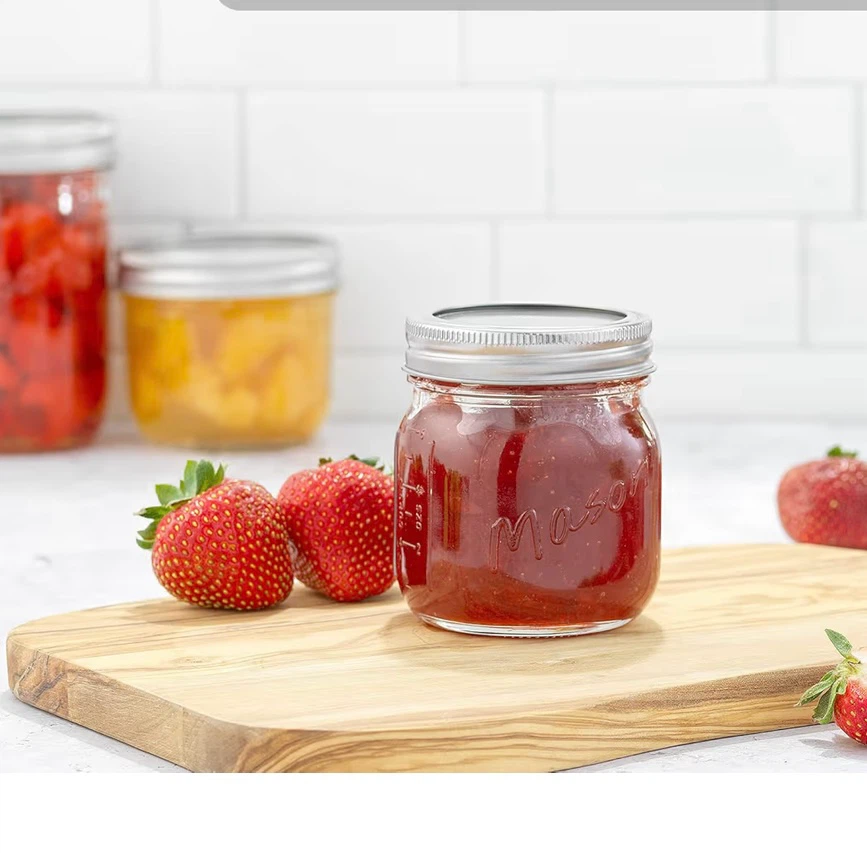 JoyJolt 6-Pack 8 Oz Mason Jars with Lids