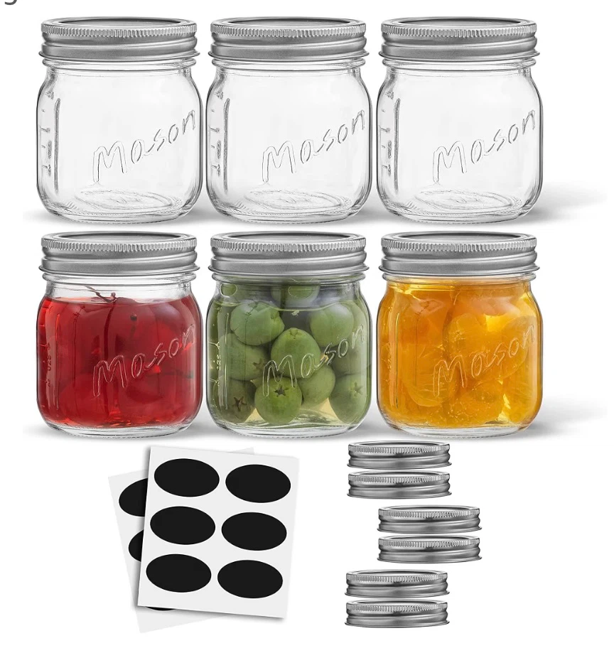 JoyJolt 6-Pack 8 Oz Mason Jars with Lids - photo 4