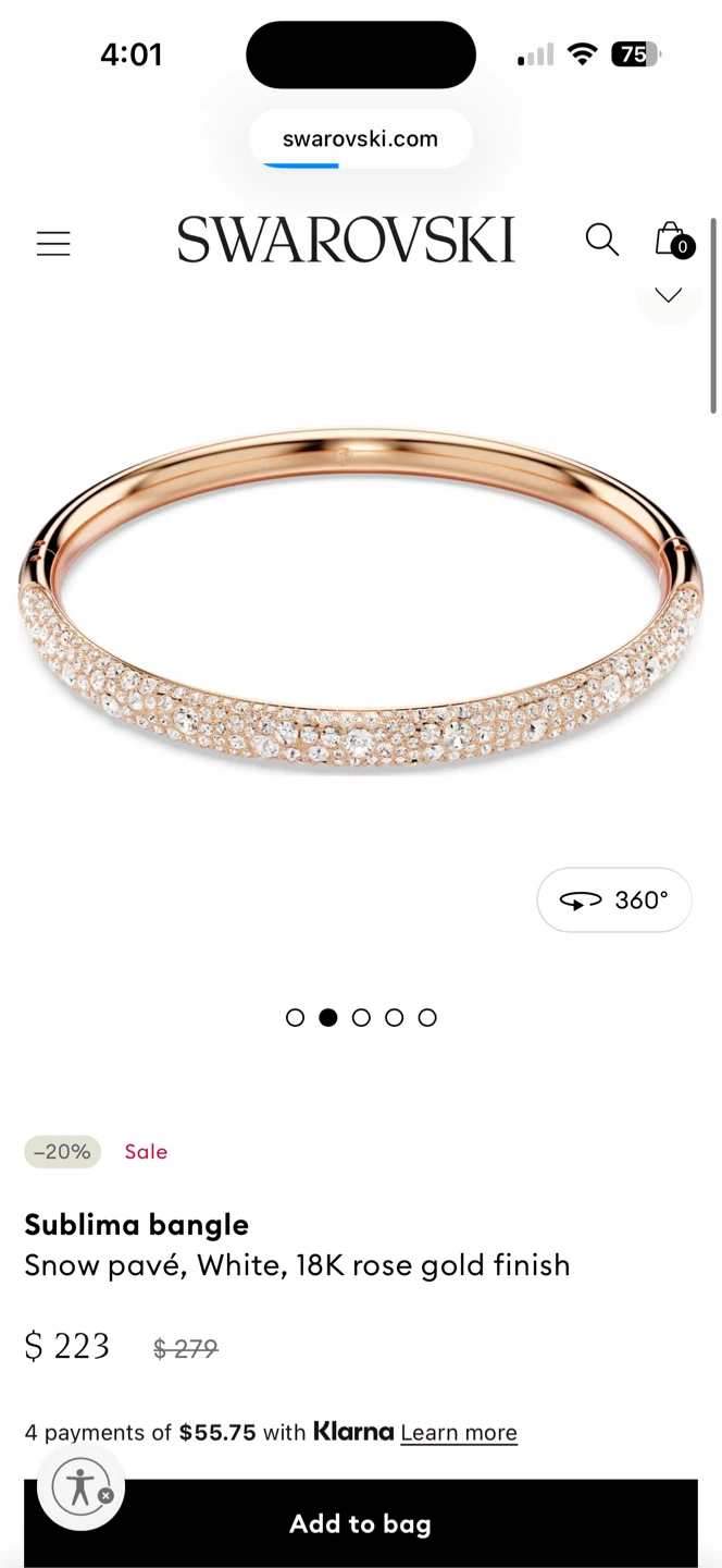 Sparkling Bangle Bracelet with Box Swarovski - photo 5
