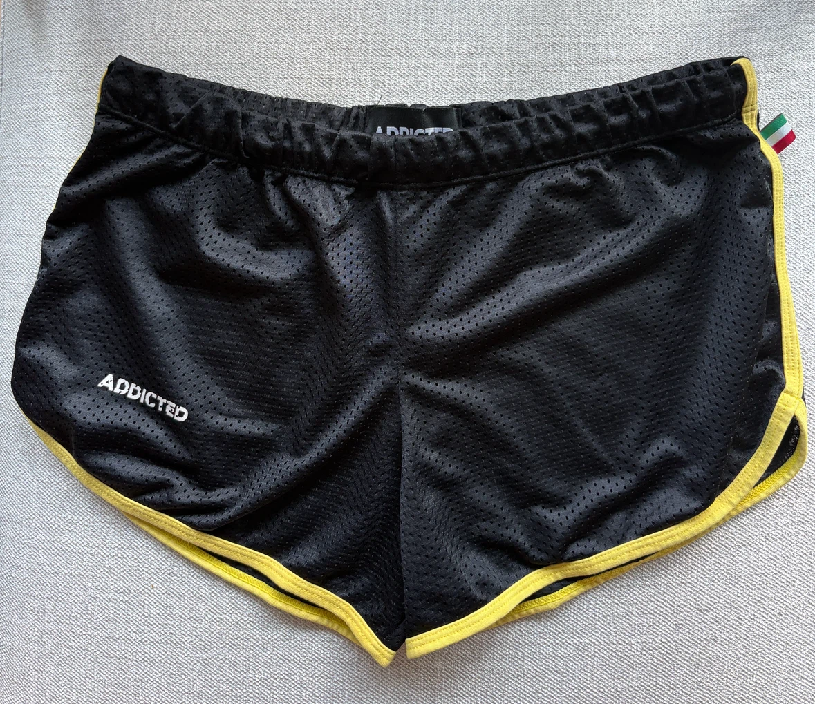 ADDICTED Black Mesh Running Shorts