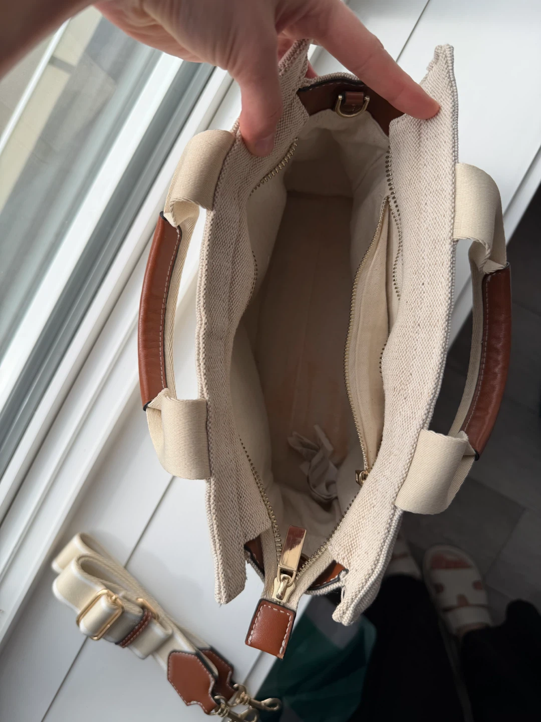 ZARA Canvas Tote Bag with Leather Accents - photo 4