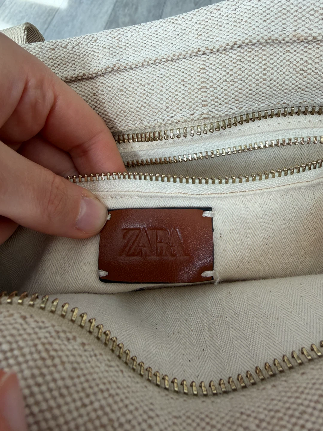 ZARA Canvas Tote Bag with Leather Accents - photo 5