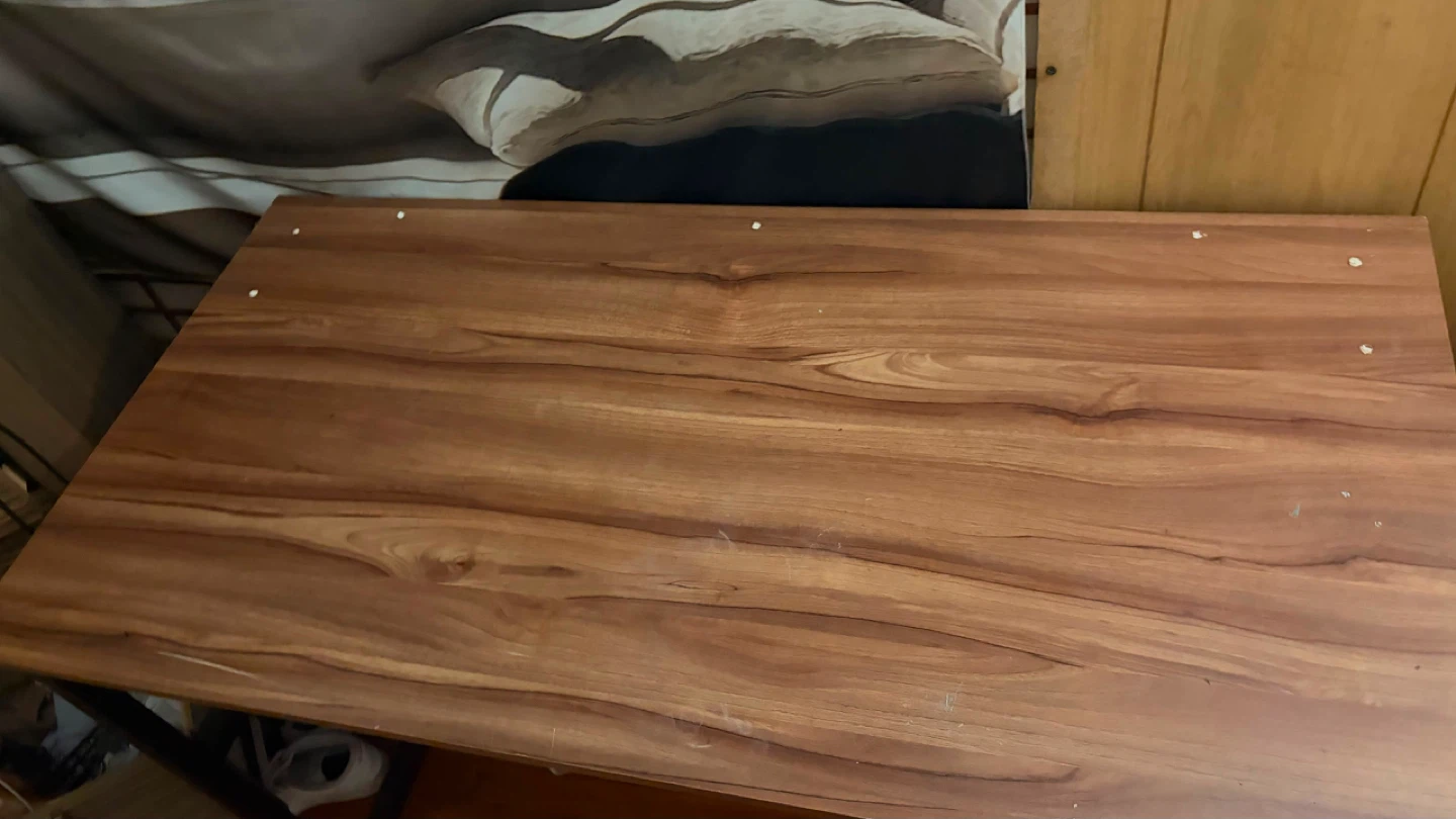 Wood Grain Desk with Metal Frame - photo 4