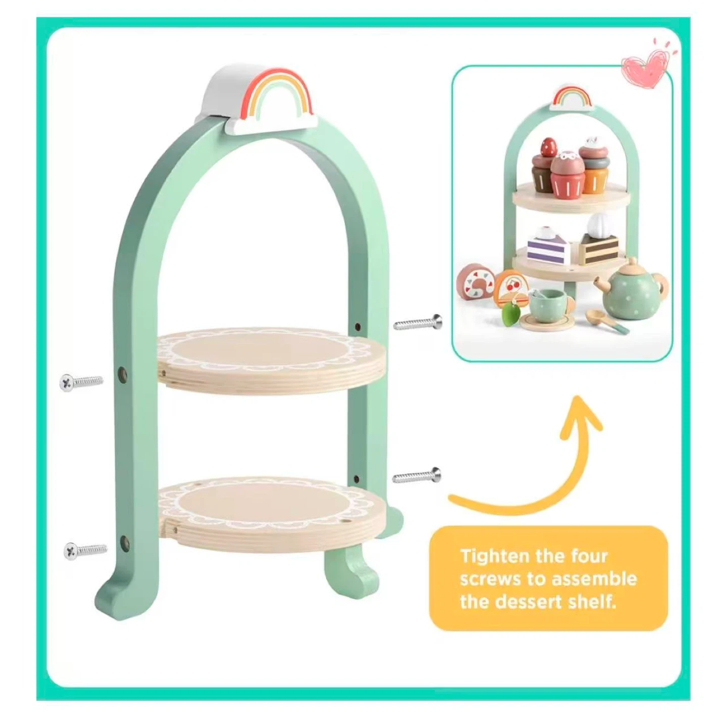 New* Wooden Tea Party Toy Set for Toddlers - photo 4