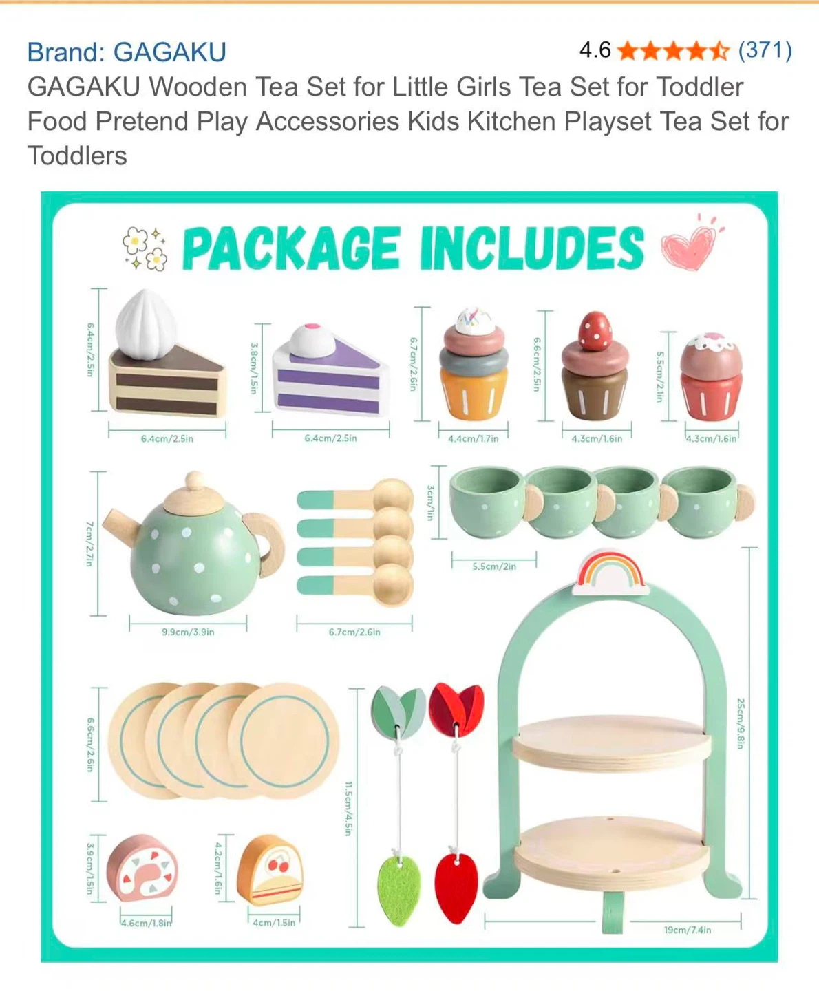 New* Wooden Tea Party Toy Set for Toddlers - photo 2