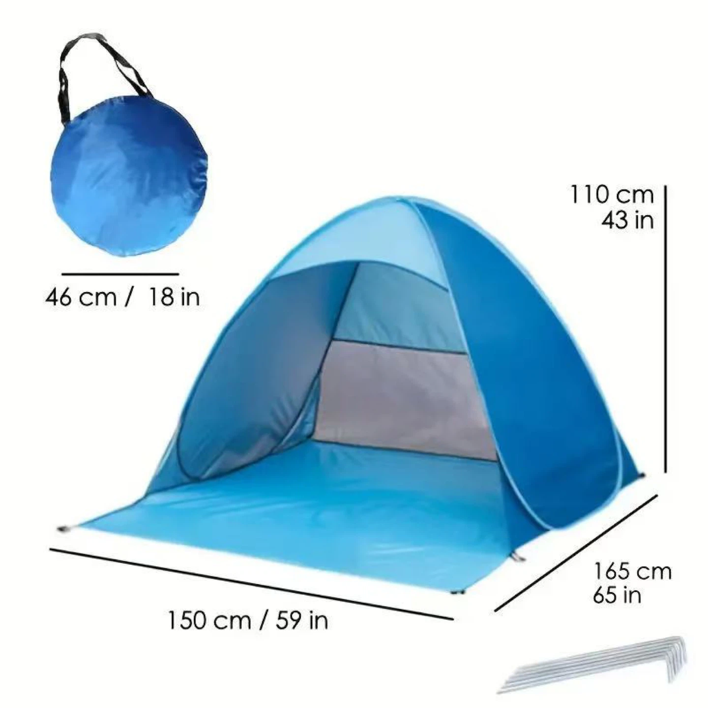 Blue Pop-Up beach Tent