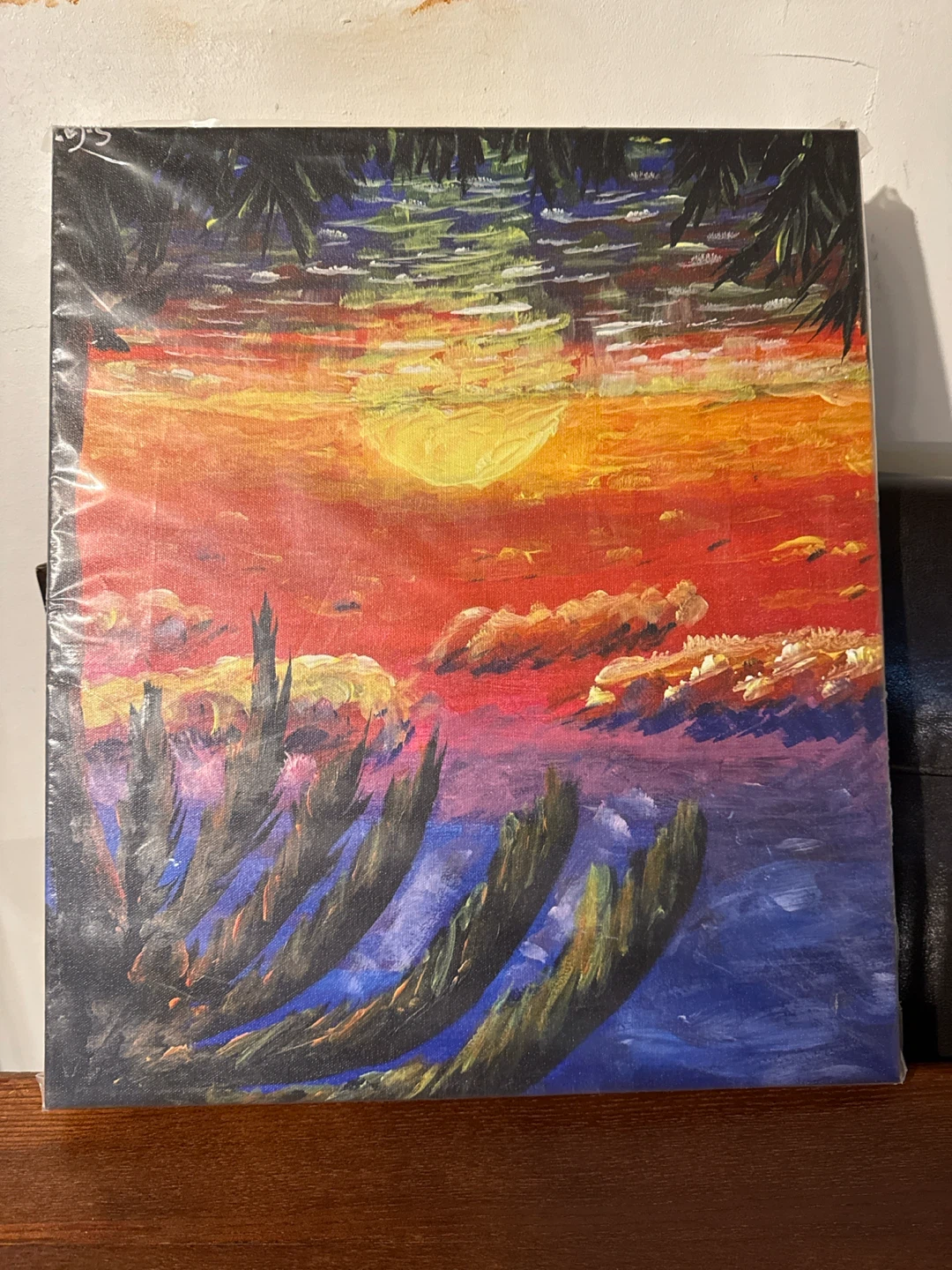 Sunset Palm Trees Canvas Painting
