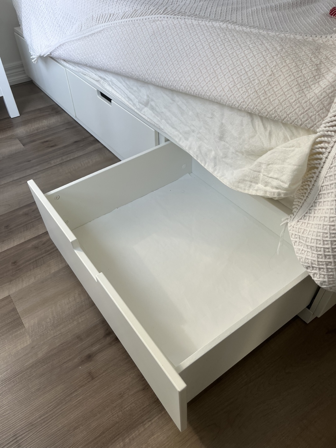 IKEA Bed Frame with 6 Drawers - White