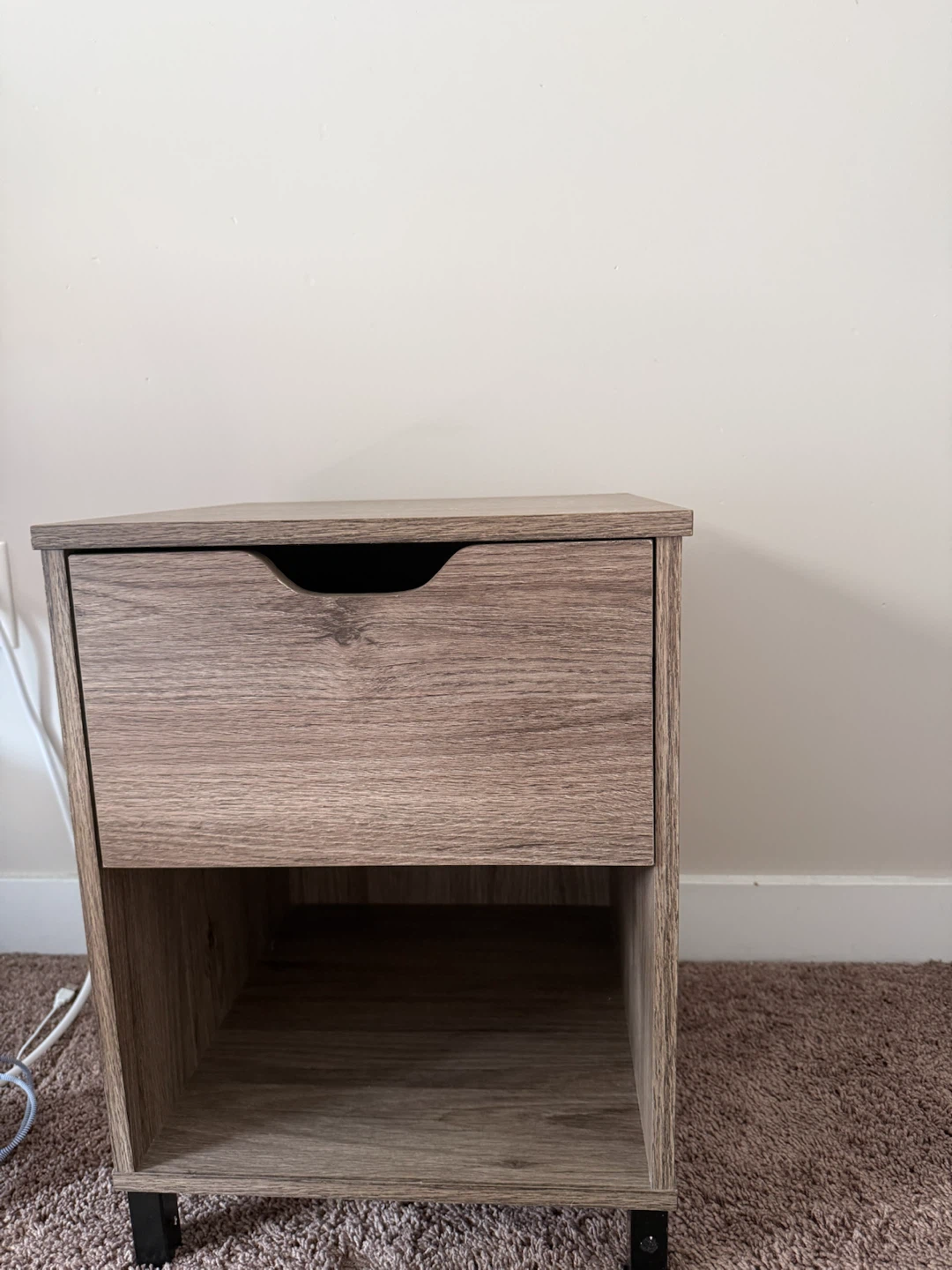 Nightstand with Drawer and Shelf