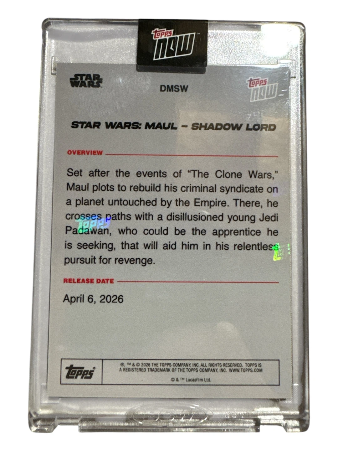 Topps Now Star Wars Maul Shadow Lord Trading Card DMSW - photo 2