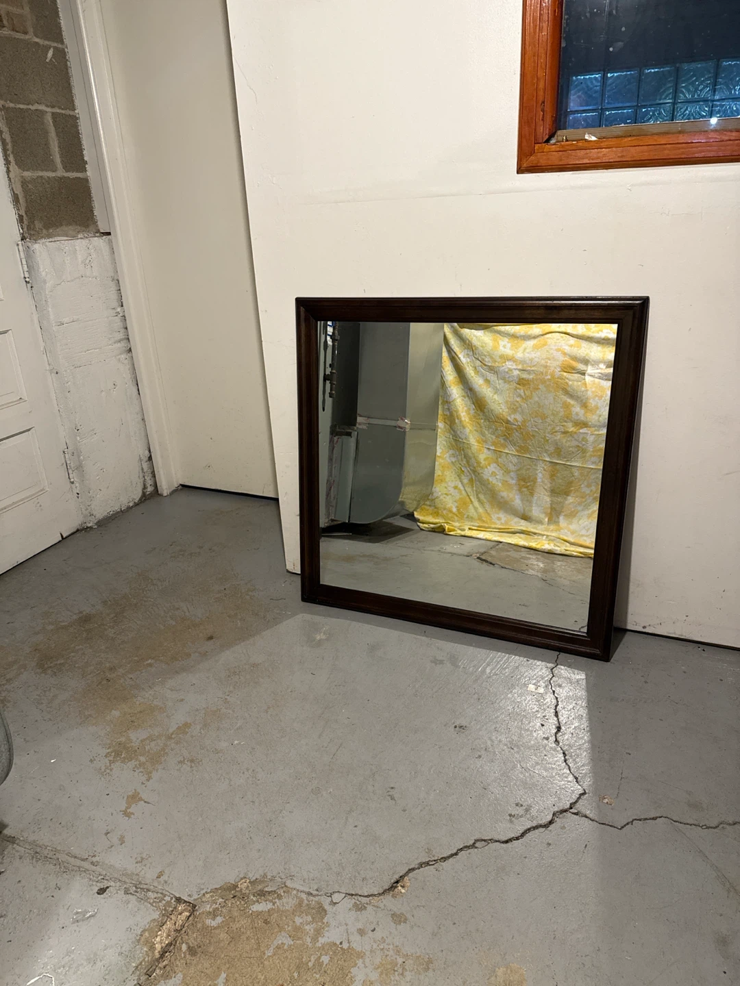 Square Wood Frame Mirror