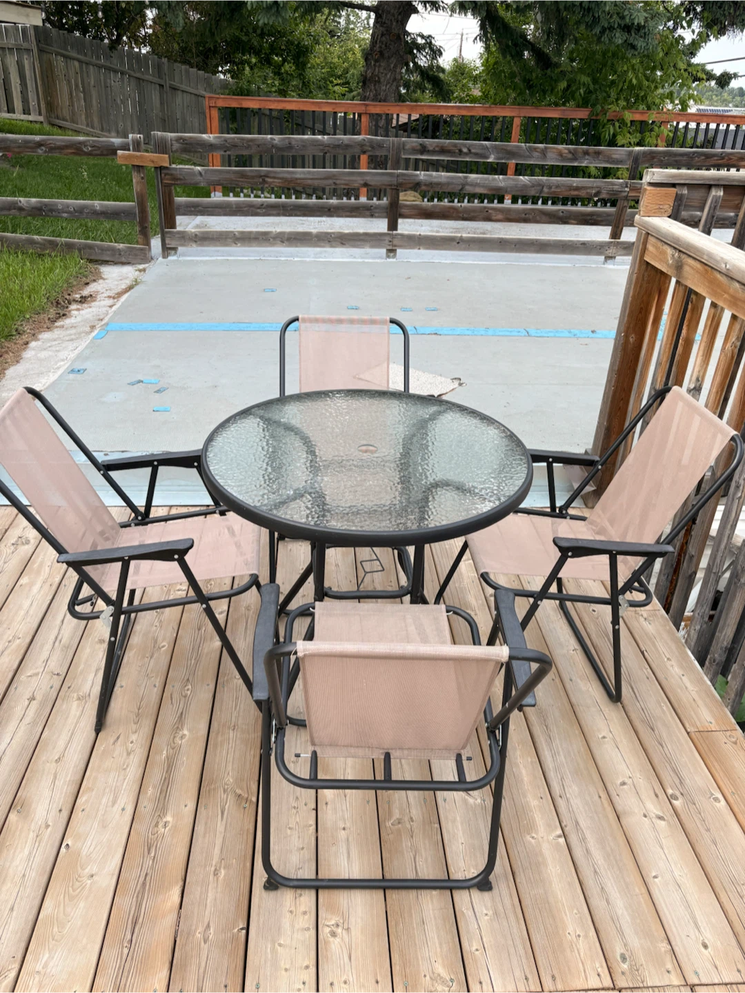 Glass Top Patio Table and Chairs Set