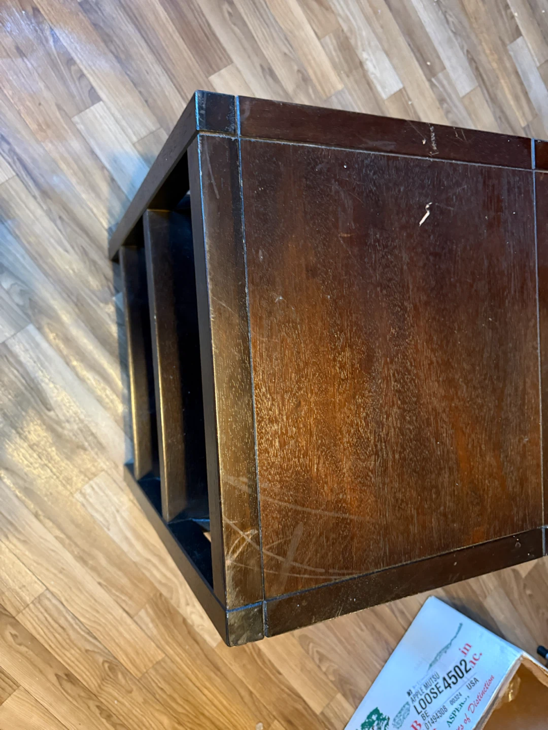 Dark Wood End Table with 2 Shelves - photo 3