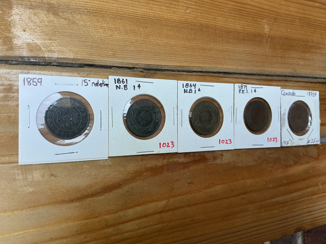 1859, 1861, 1864, 1871 & 1890 ONE CENT Collectible Coins
