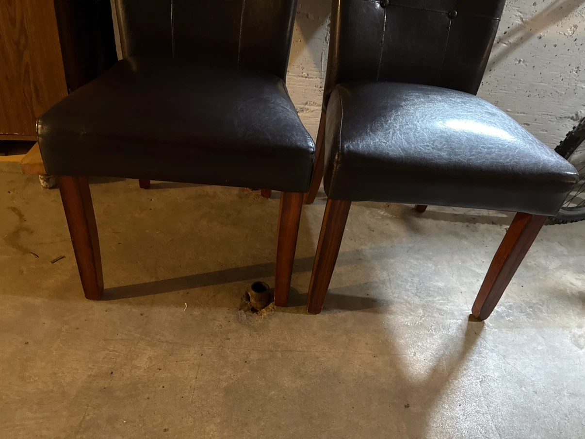 Set of 2 Dark Brown Faux Leather Dining Chairs - photo 4