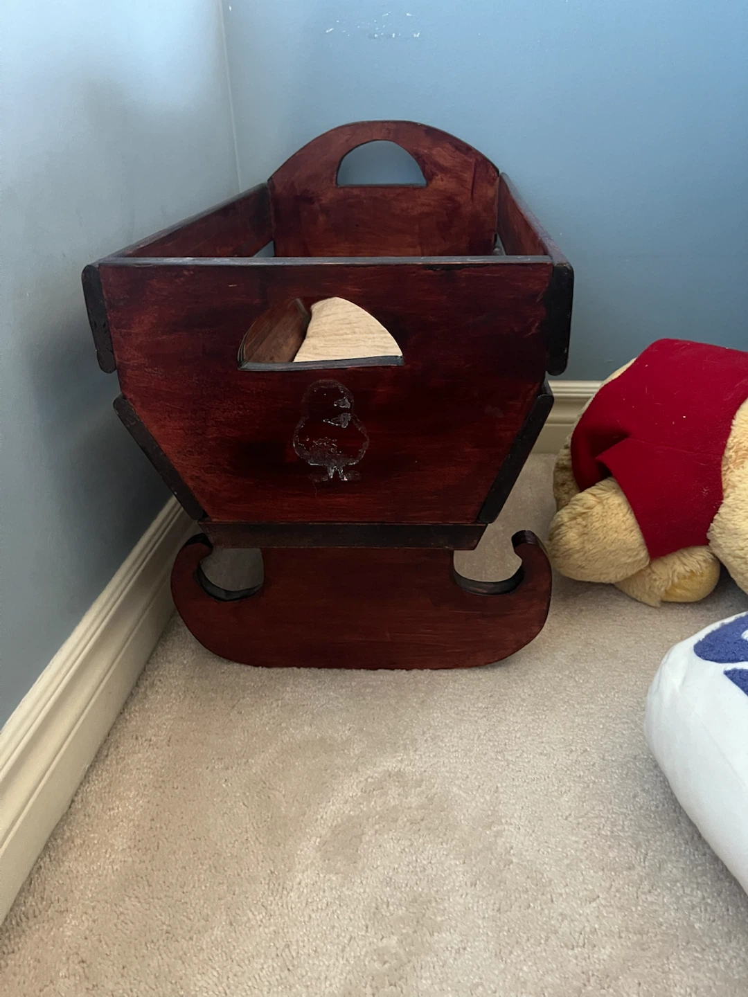 Wooden Sleigh Toy Box / Storage Basket - photo 4